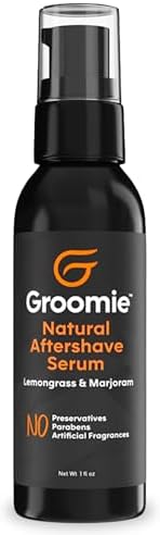 Groomie Natural Aftershave Serum for Head & Face, Unscented, 1 Fl Oz