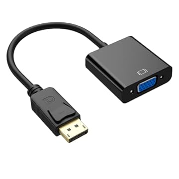 Conversor DisplayPort para VGA Adaptador DP para VGA 1080p Macho para Fêmea Cabo Conversão Computador Notebook Projetor Monitor HDTV MacBook Tela Externa Desktop Plug and Play Pronto Uso