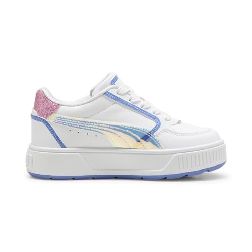 PUMA Unisex-Child, Karmen Rebelle Deep Dive, PUMA White-Fast Pink-Blue Skies, Big Kid, 6