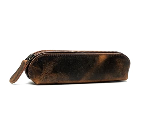WANDERINGS Petite Trousse à Crayons Vintage en Cuir -...