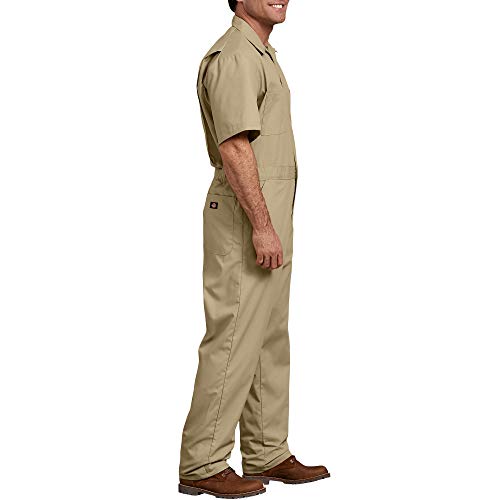 Dickies Men's Short Sleeve Coverall, Khaki, Large Regular #TOP1
