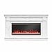 Novogratz Waverly 64 Inch Electric Fireplace with Mantel, Replaceable Fireplace Insert Heater, Remote Control, Timer, Color Changing Crystal Ember Flames, For Living Room or Bedroom, White Marble