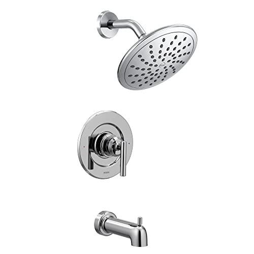 Moen Gibson Chrome Posi-Temp Pressure Balancing Modern Tub And Shower Trim With 8-Inch Rainshower Valve Required, T3003Ep #TOP28
