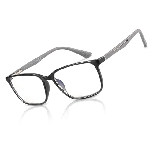 BLUEMOKY Blue Light Reading Glasses for Men，Sport Square Frame Readers, Anti Glare Computer Glasses