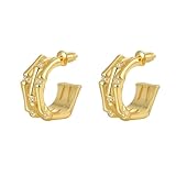 Pendientes de tuerca de circonita cúbica para mujer, aretes de cartílago, diseño geométrico, piercing de rosca, joyería de regalo, 19x19mm, Cobre, Circonita cúbica