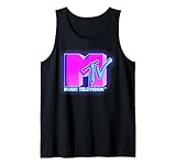 MTV Bright Neon Glow Logo Retro Tank Top