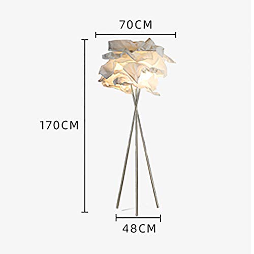 Lámpara de pie elegante con trípode cromado y pantalla de papel de arroz 4