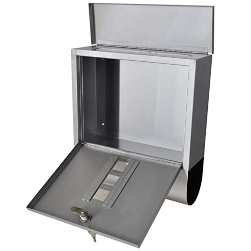 Buzón impermeable Mangloder cerrable en acero inoxidable para cartas y prensa 5