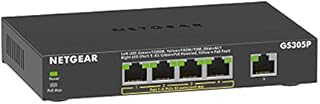 NETGEAR 5 Port PoE Switch GS305P | Network Switch | Ethernet Splitter | 4 x PoE @ 55W | Desktop or Wall Mount