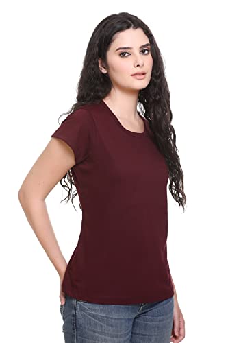 Image of GODFREY Women Round Neck Half Sleeve Cotton T Shirts