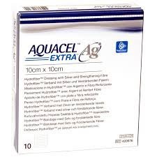 Convatec D013600 Aquacel Ag Extra Hydrofiber Dressing, 10cm x 10cm, Pack of 10