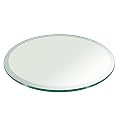 17" Inch Round Glass Table Top 3/8" Thick Tempered Beveled Edge by Fab Glass and Mirror