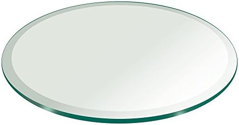 30" Inch Round Glass Table Top 1/4" Thick Tempered Beveled Edge by Fab Glass and Mirror