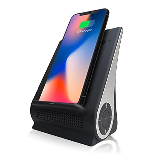 Azpen Dockall D101 QI Wireless Charging Sound Hub with Bluetooth Speaker (Black)