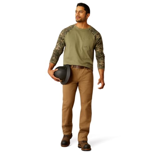 Ariat Men's Rebar Workman Baseball T-Shirt, Deep Lichen Camo, X-Large3