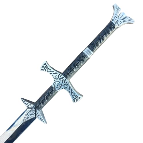 Medieval sword real Authentic Spring Steel Viking Sword with Premium Cowhide Leather Sheath and Holding Belts,Barbarian Sword viking Gifts mens