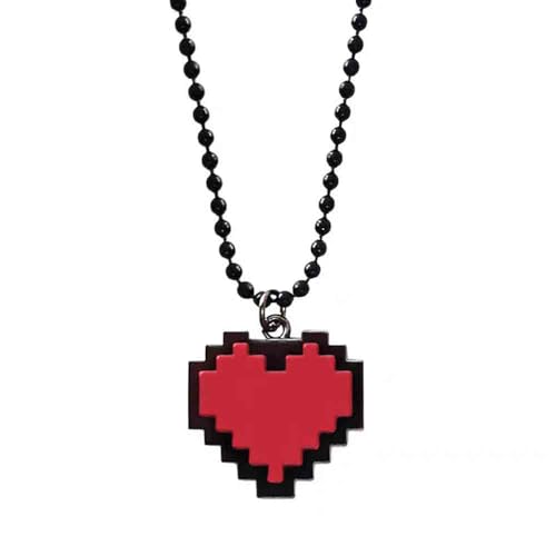 Pidak Collar del corazón de Frisk del videojuego Colgante 3,5 x 3,2 cm - Cadena 50 cm - Metal