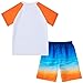 SunFocus Bathing Suits Boys Size 8 Orange Swimsuit 2 Piece Boys Swim Trunks with Rash Guard Short Sleeve Swim Sets Trunks with Liner