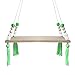 JuneJour - Estante de pared nórdico con cuerdas flotantes para decoración del hogar de madera (blanco y verde, 38 x 14 cm)