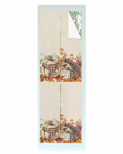 Film de privacidad para ventana con diseño de ardilla y calabaza miniatura 1