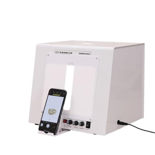 Professional Jewelry Photography Light Box Kit, with 360° Turntable & Adjustable Lighting, All-in-One Portable Studio, for Product Shooting