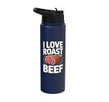 Me encanta el rosbif a la barbacoa, carnívoros, amantes de la comida, humor Stainless Steel Insulated Water Bottle