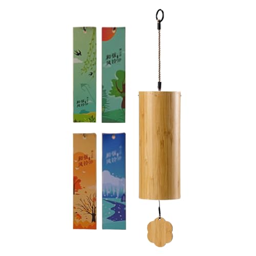 Qiwieod Timbre para Puerta | Campanilla De Viento De Madera para Puerta De Ocho - Decoración Musical Hecha a Mano para Hogar Jardín Patio Dormitorio Entrada De Negocios