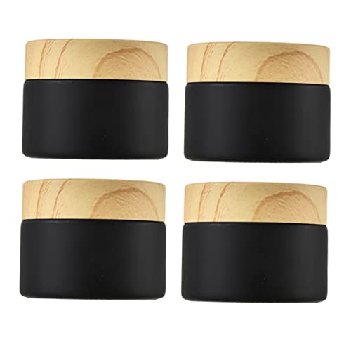 PartyKindom 4 piezas Tarros de Vidrio para Crema Pequeños Reutilizables para Cosméticos Faciales Estuche Portátil para Crema Manos y Muestras