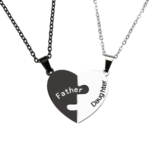 Matching Heart Necklace for Mom and Daughter Son Father Birthday Christmas Gifts for Daughter Dad Mom Gifts from Daughter Son