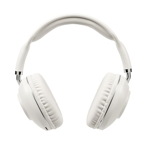 Trevi DJ 12E42 BT Cuffia DJ con Connettività Audio Wireless 5.1, Microfono Incorporato, Slot Micro SD Card, AUX-IN, Tasto per Accettare le Chiamate, Batteria Ricaricabile e Autonomia 14-16 Ore, Bianco