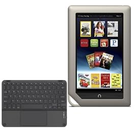 BoxWave Keyboard Compatible with Barnes & Noble Nook Tablet (7 in) - SlimKeys Bluetooth Keyboard with Trackpad, Portable Slim TouchPad - Jet Black