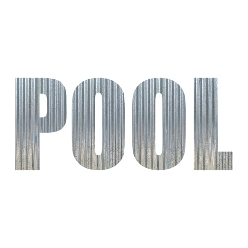 POOL Metal Letters Corrugated Galvanized Metal Word Business Sign Home Décor (24 Inch)