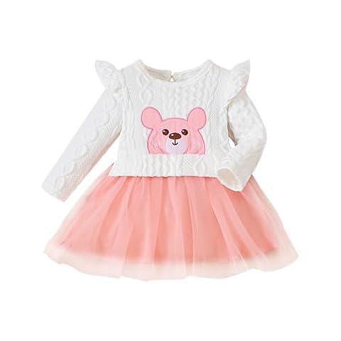 Baby Girl Dress Newborn 3-6 Month Girl Dresses Infant Fall Winter White Cute Pink Tutu Tulle Dress Cover