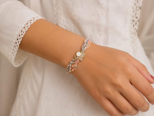 Image of OZANA Elephant Charm Bhai Bhabhi Rakhi Set | Premium Designer Rakhi with Pearl & Red Thread | Crystal Elephant Raksha Bandhan for Brother & Bhabhi | Traditional Handmade Gift Se
