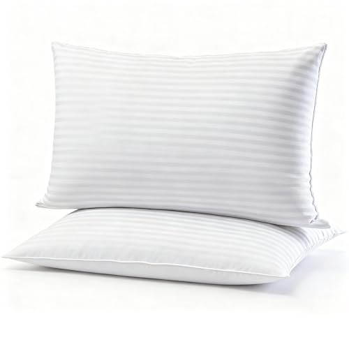 Gooeb Flat Ultra Thin Bed Pillows King Size Pillow Set of 2 Extra Soft Down Alternative for Stomach Back Sleeper Hotel Collection 20x36inches