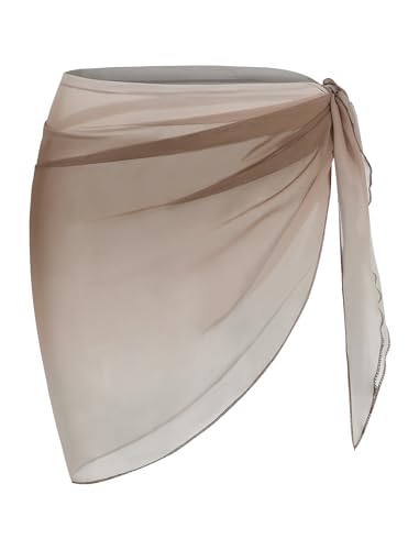 Image of ZAFUL Boho Beach Cover Ups for Women Sarong Coverups Sheer Bikini Chiffon Wraps Skirts for Swimwear