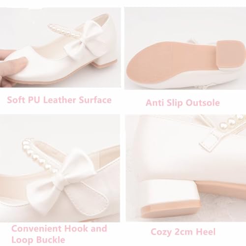 TangDao Girls Dress Shoes Mary Jane Shoes Princess Bowknot Shoes Wedding Party Dance Heels Flats for Little/Big Kids3