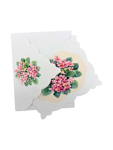 Image of Poster Foundry African Violets Boxed Note Cards by Carol Wilson. 10 embossed 4x5 Die-Cut Notecards and Matching Envelopes in Decorative Gift Box with Magnetic Flap. NCP2201
