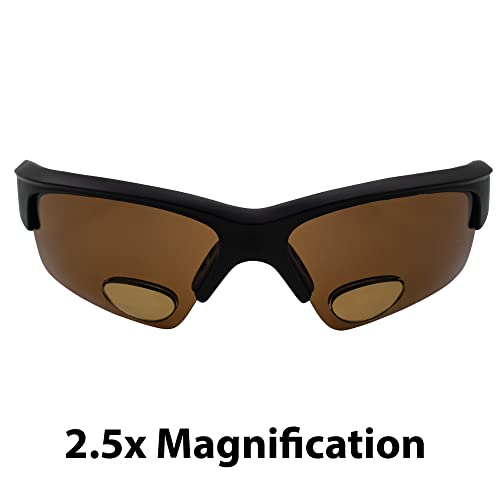 Global Vision BluWater Polarized Bifocal Sunglasses with Matte Black Frames and Brown Lenses2