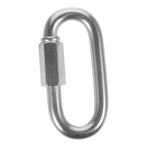 OSOLADY Silver Quick Link Small Carabiner Clip Ring Screw Chain Link Stainless Steel Chain