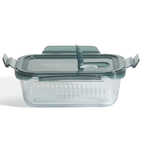 Image of Martha Stewart Shadowbrook 5-Piece Borosilicate Glass Storage Container Set - Airtight Locking Lids, 21.6 oz Meal Prep, Leftover & Lunch Containers, Microwave, Oven & Dishwasher Safe
