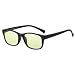 Duco Ergonomic Computer Gaming Glasses with Amber Lens Tint 8016 Matte Black