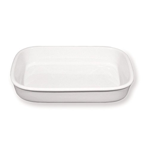 Saturnia Pirofila Rettangolare Porcellana Bianca Serie etrusca (28x19,5cm h.5cm)