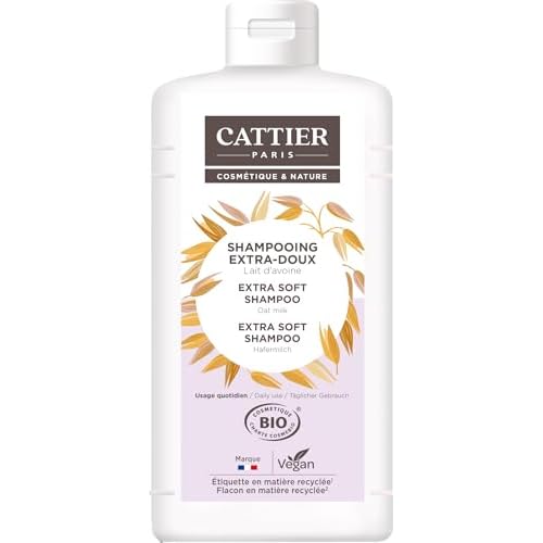 Cattier Shampooing Extra-Doux – Lait d&rsquo;Avoine – Usage Quotidien – 1L