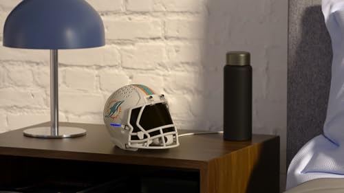 Image of NFL Echo Dot Bundle: Includes Echo Dot | Deep Sea Blue and Limited-Edition NFL Helmet Stand | Miami Dolphins