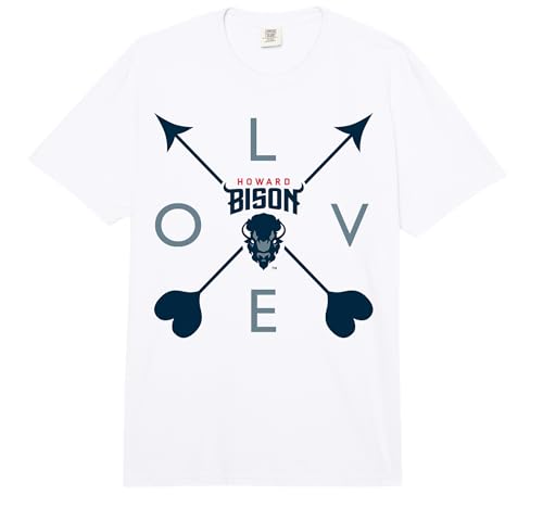 Howard Bison Valentines Arrows White Officially Licensed Comfort Colors Adult Heavyweight T-Shirt