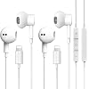 【2 Pack】 Wired Earbuds Wired Headphones Noise Isolating Wired Earphones (Built-in Microphone & Volume Control…