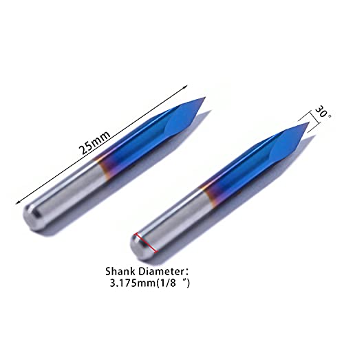 Image of FoxAlien 10pcs Triangular CNC Router Bits, 30 Degree 0.1mm Engraving V-Bits