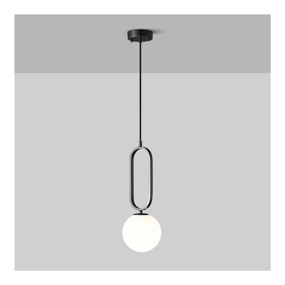 KLXSIVU Simple Spherical Glass All Copper Chandelier E14 Bedside Compatible with Bedroom, Bedside, Bar, Restaurant Decoration Ceiling Hanging Lamp. HOM,Dark