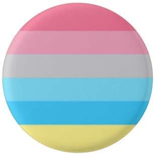 Genderflux Pride Flag Pin 1” Round Circle Shape Metal Button Pin Badge Pinback 1 inch Pin 25 mm 2.5 cm - Image 2